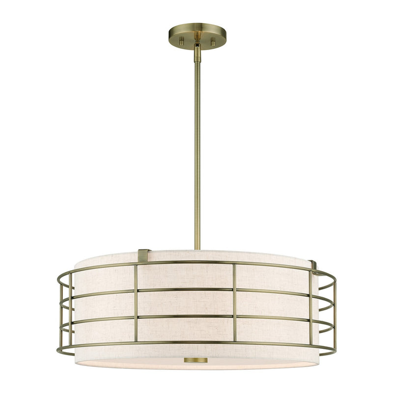 Livex Lighting 55115-01 Five Light Pendant Chandelier, Antique Brass