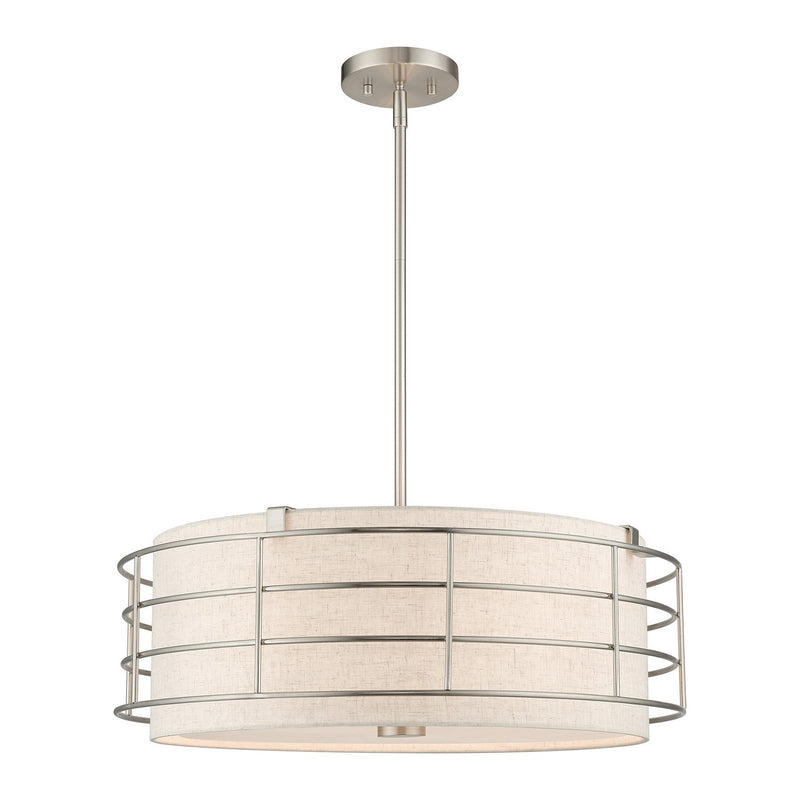 Livex Lighting 55115-91 Five Light Pendant Chandelier, Brushed Nickel