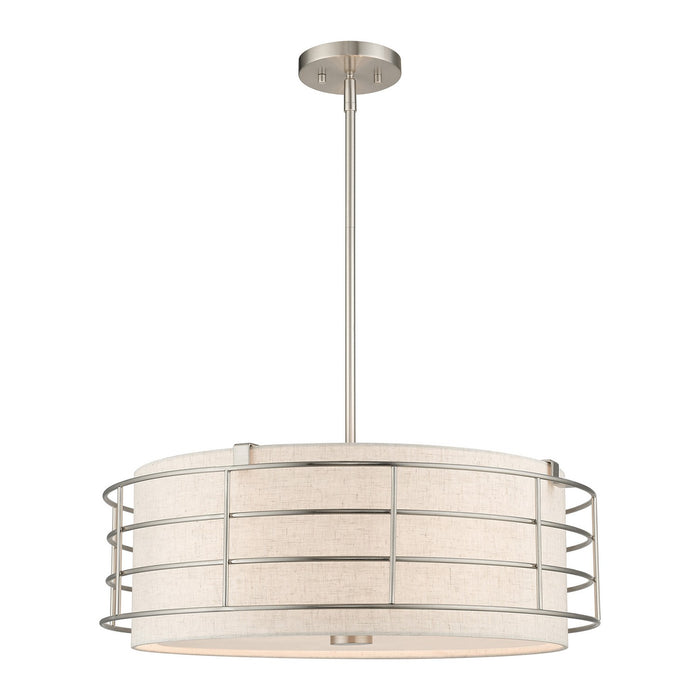 Livex Lighting 55115-91 Five Light Pendant Chandelier, Brushed Nickel