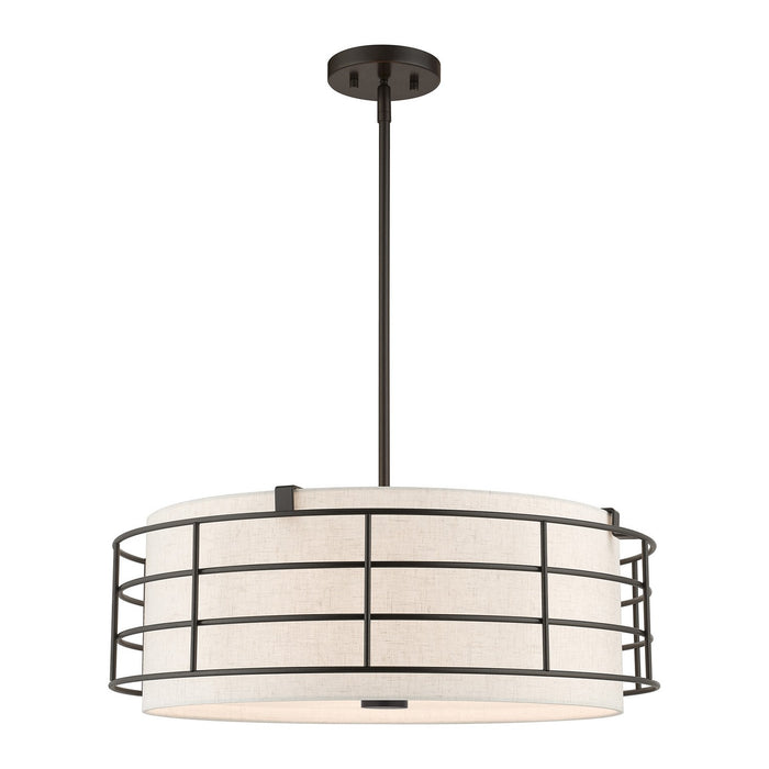 Livex Lighting 55115-92 Five Light Pendant Chandelier, English Bronze