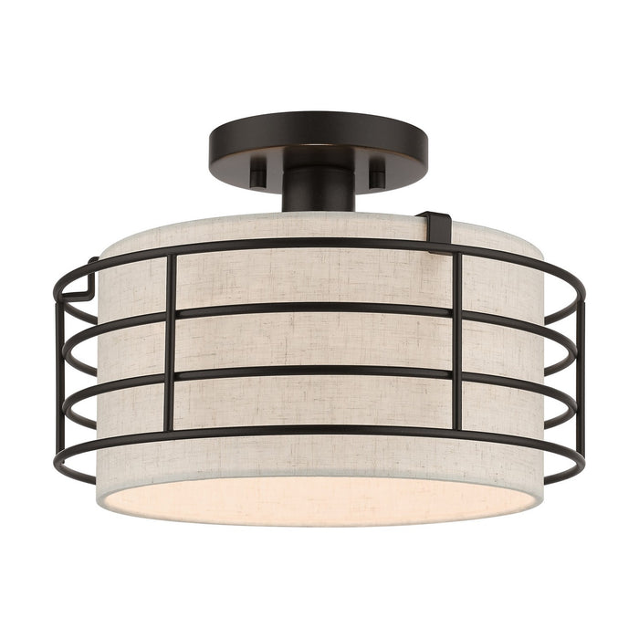Livex Lighting 55117-92 One Light Semi-Flush Mount, English Bronze