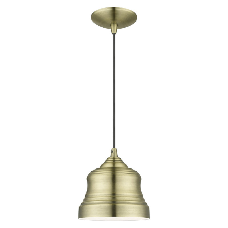 Livex Lighting 55901-01 One Light Pendant, Antique Brass