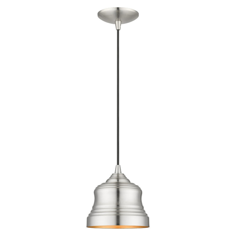 Livex Lighting 55901-91 One Light Pendant, Brushed Nickel