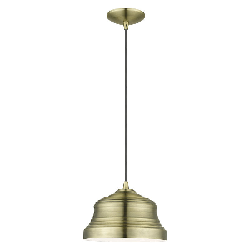 Livex Lighting 55902-01 One Light Pendant, Antique Brass