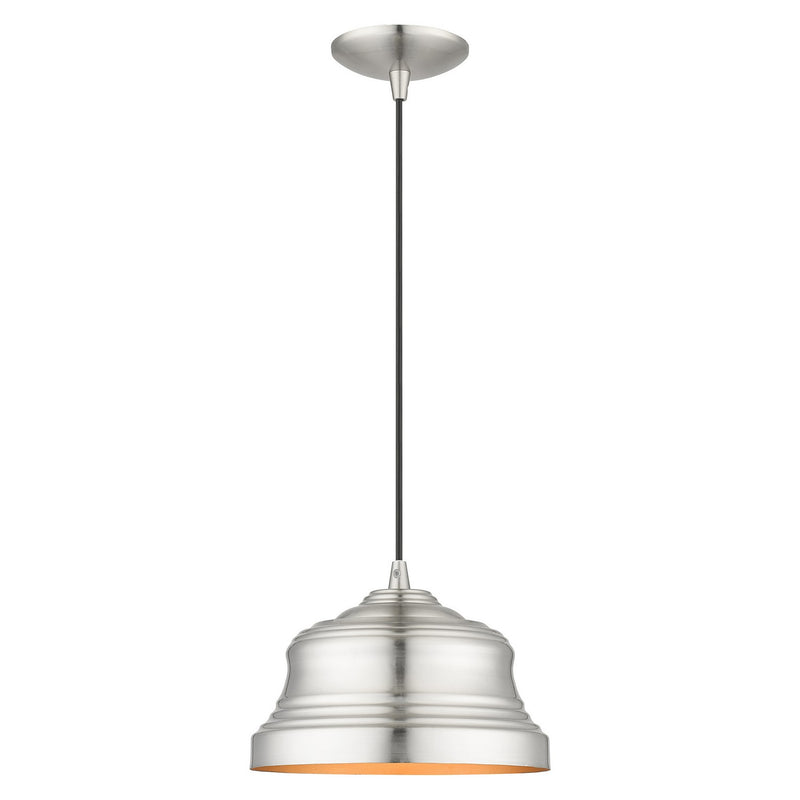 Livex Lighting 55902-91 One Light Pendant, Brushed Nickel