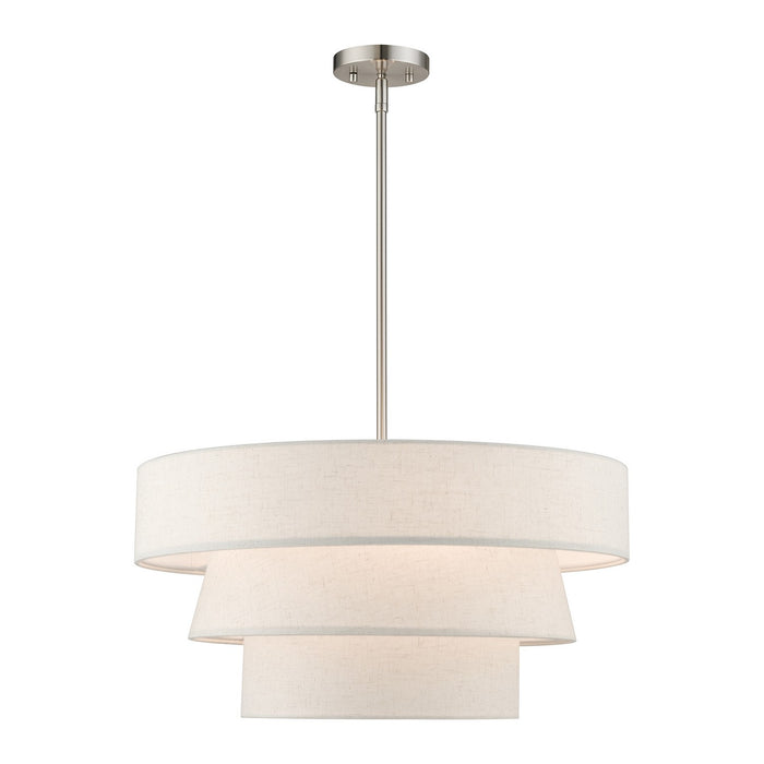 Livex Lighting 56724-91 Four Light Pendant Chandelier, Brushed Nickel