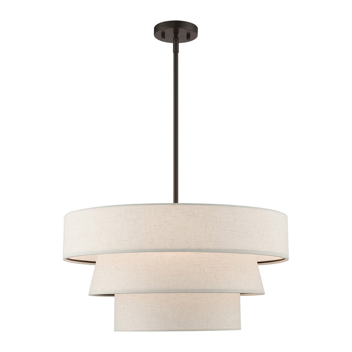 Livex Lighting 56724-92 Four Light Pendant Chandelier, English Bronze
