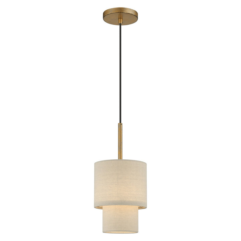 Livex Lighting 58891-48 One Light Mini Pendant, Antique Gold Leaf