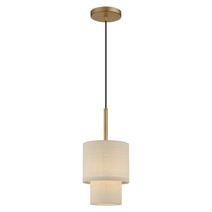 Livex Lighting 58891-48 One Light Mini Pendant, Antique Gold Leaf