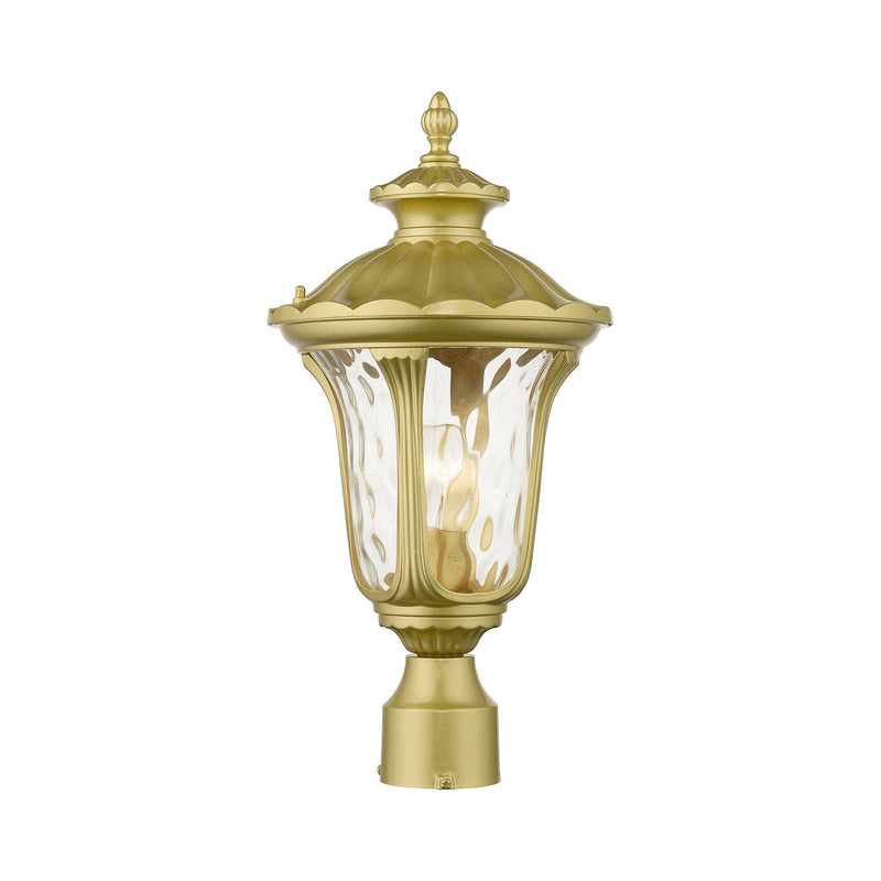 Livex Lighting 7855-33 One Light Outdoor Post Top Lantern, Soft Gold