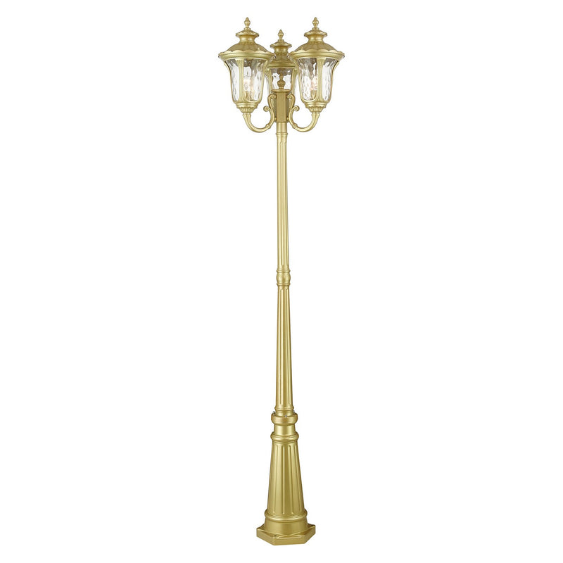 Livex Lighting 7866-33 Three Light Post Mount, Soft Gold