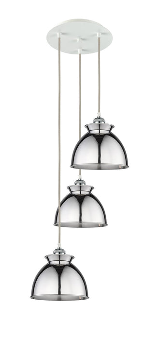 Innovations 113B-3P-WPC-M14-PC Three Light Pendant, White Polished Chrome