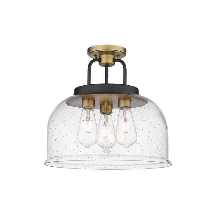 Innovations 239-3C-BBB-G239-15SDY Three Light Flush Mount, Black Brushed Brass