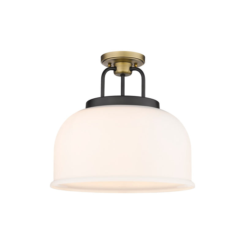 Innovations 239-3C-BBB-G239-15WH Three Light Flush Mount, Black Brushed Brass
