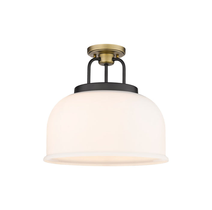 Innovations 239-3C-BBB-G239-15WH Three Light Flush Mount, Black Brushed Brass