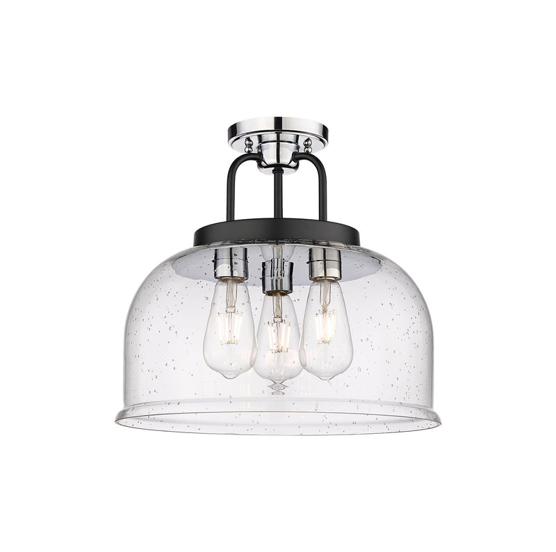 Innovations 239-3C-BPC-G239-15SDY Three Light Flush Mount, Black Polished Chrome