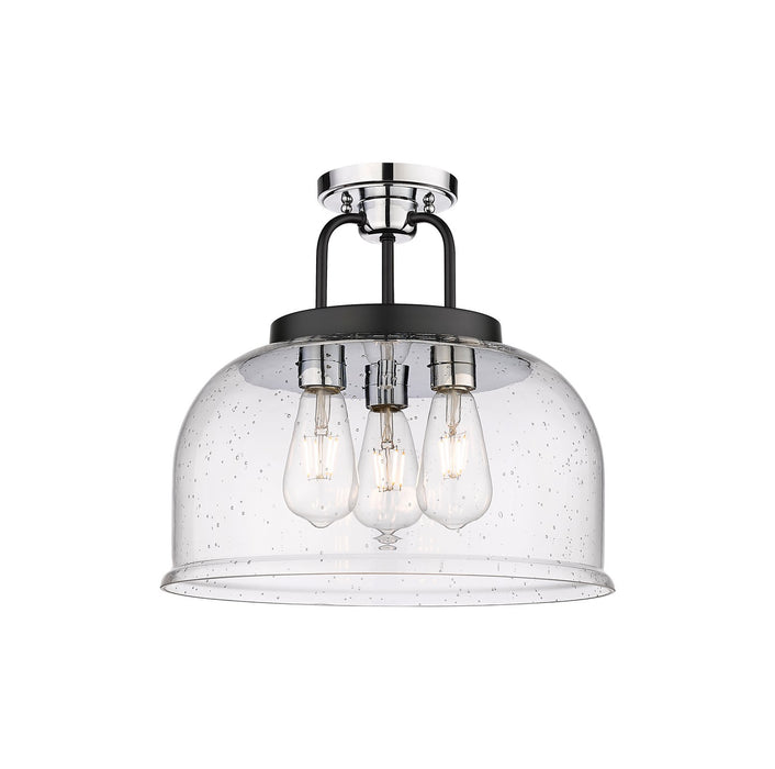 Innovations 239-3C-BPC-G239-15SDY Three Light Flush Mount, Black Polished Chrome