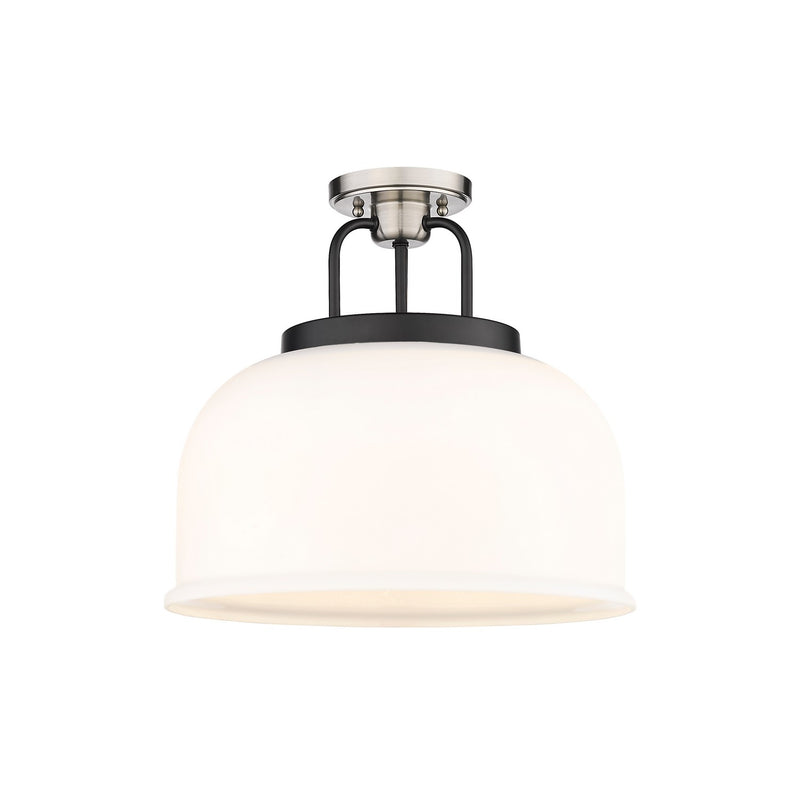 Innovations 239-3C-BSN-G239-15WH Three Light Flush Mount, Black Satin Nickel