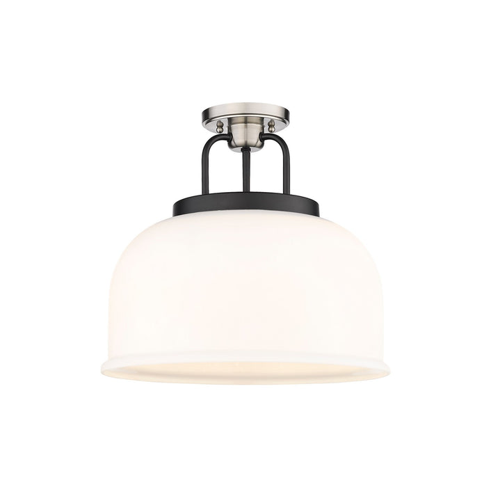 Innovations 239-3C-BSN-G239-15WH Three Light Flush Mount, Black Satin Nickel