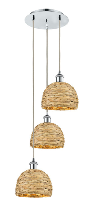 Innovations 113B-3P-PC-RBD-8-NAT Three Light Pendant, Polished Chrome