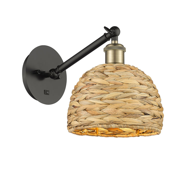 Innovations 317-1W-BAB-RBD-8-NAT One Light Wall Sconce, Black Antique Brass