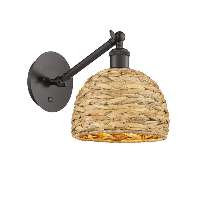 Innovations 317-1W-OB-RBD-8-NAT One Light Wall Sconce, Oil Rubbed Bronze