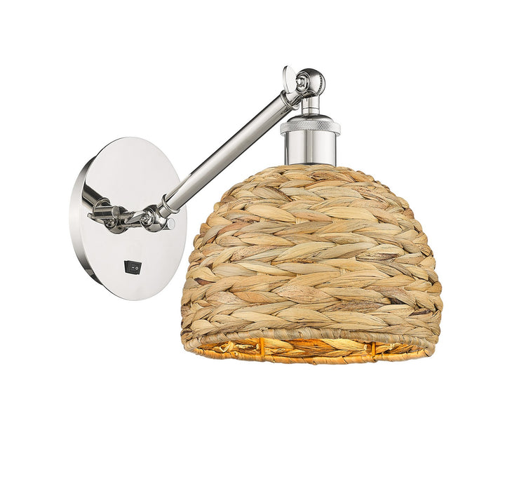 Innovations 317-1W-PN-RBD-8-NAT One Light Wall Sconce, Polished Nickel