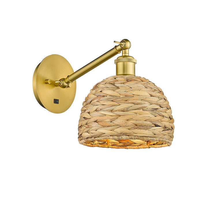 Innovations 317-1W-SG-RBD-8-NAT One Light Wall Sconce, Satin Gold