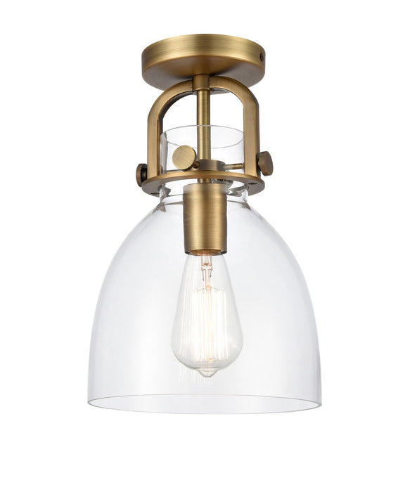 Innovations 410-1F-BB-G412-8CL One Light Flush Mount, Brushed Brass