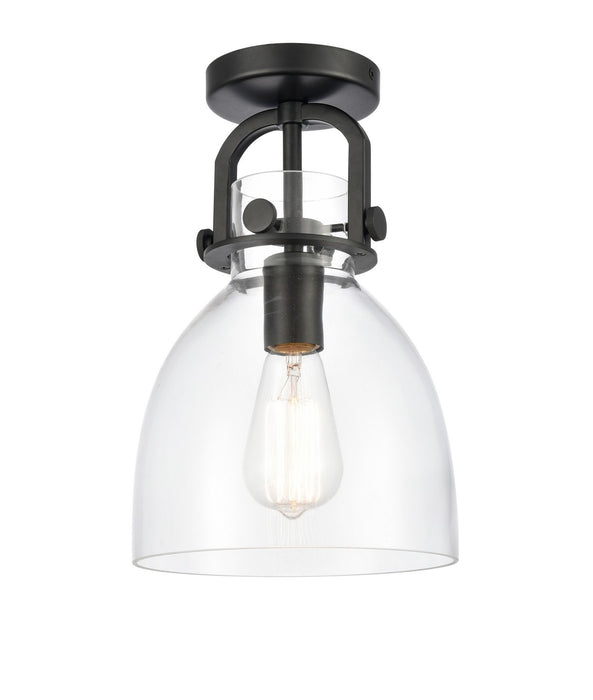 Innovations 410-1F-BK-G412-8CL One Light Flush Mount, Matte Black