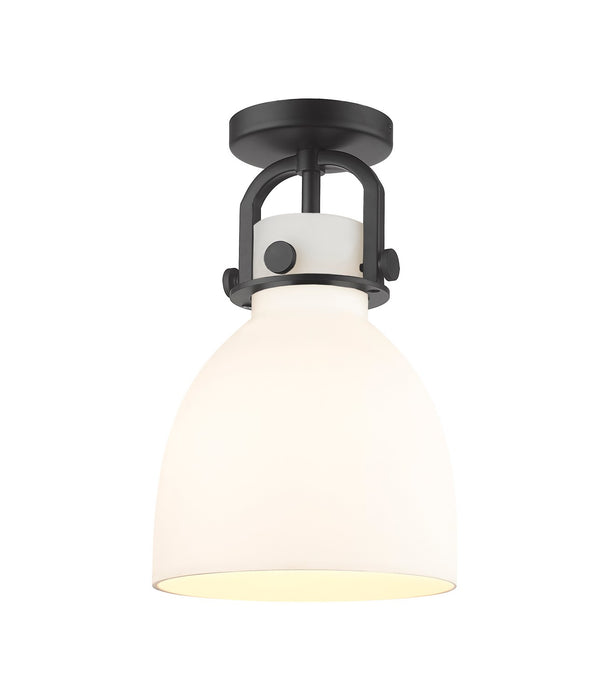 Innovations 410-1F-BK-G412-8WH One Light Flush Mount, Matte Black