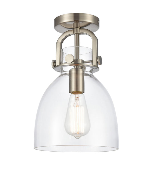Innovations 410-1F-SN-G412-8CL One Light Flush Mount, Satin Nickel