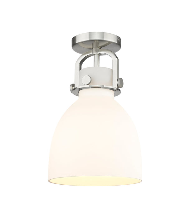 Innovations 410-1F-SN-G412-8WH One Light Flush Mount, Satin Nickel