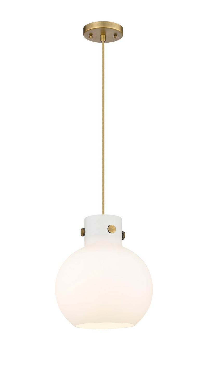 Innovations 410-1PM-BB-G410-10WH One Light Mini Pendant, Brushed Brass