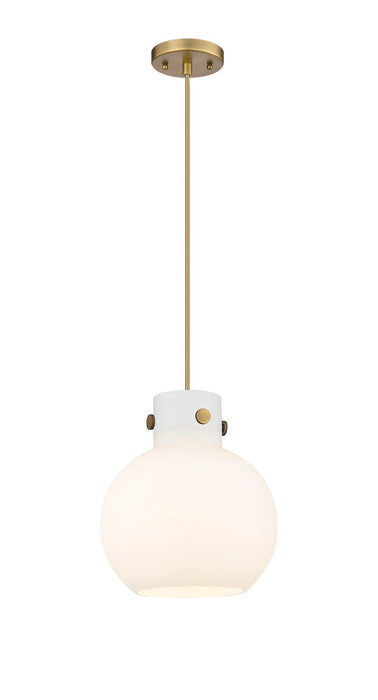 Innovations 410-1PM-BB-G410-10WH One Light Mini Pendant, Brushed Brass