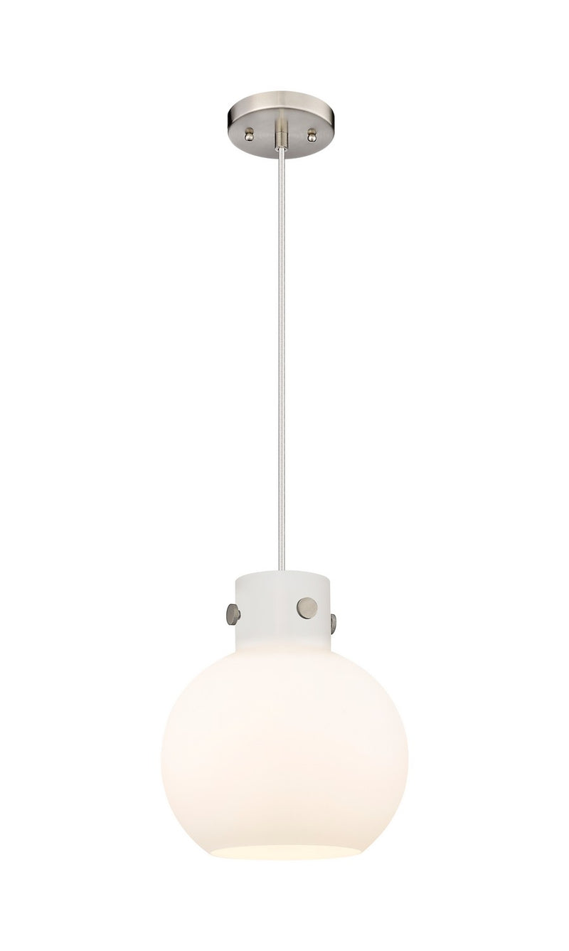 Innovations 410-1PM-SN-G410-10WH One Light Mini Pendant, Brushed Satin Nickel