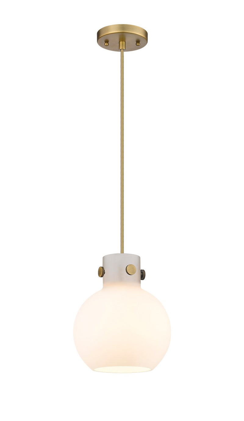 Innovations 410-1PS-BB-G410-8WH One Light Mini Pendant, Brushed Brass