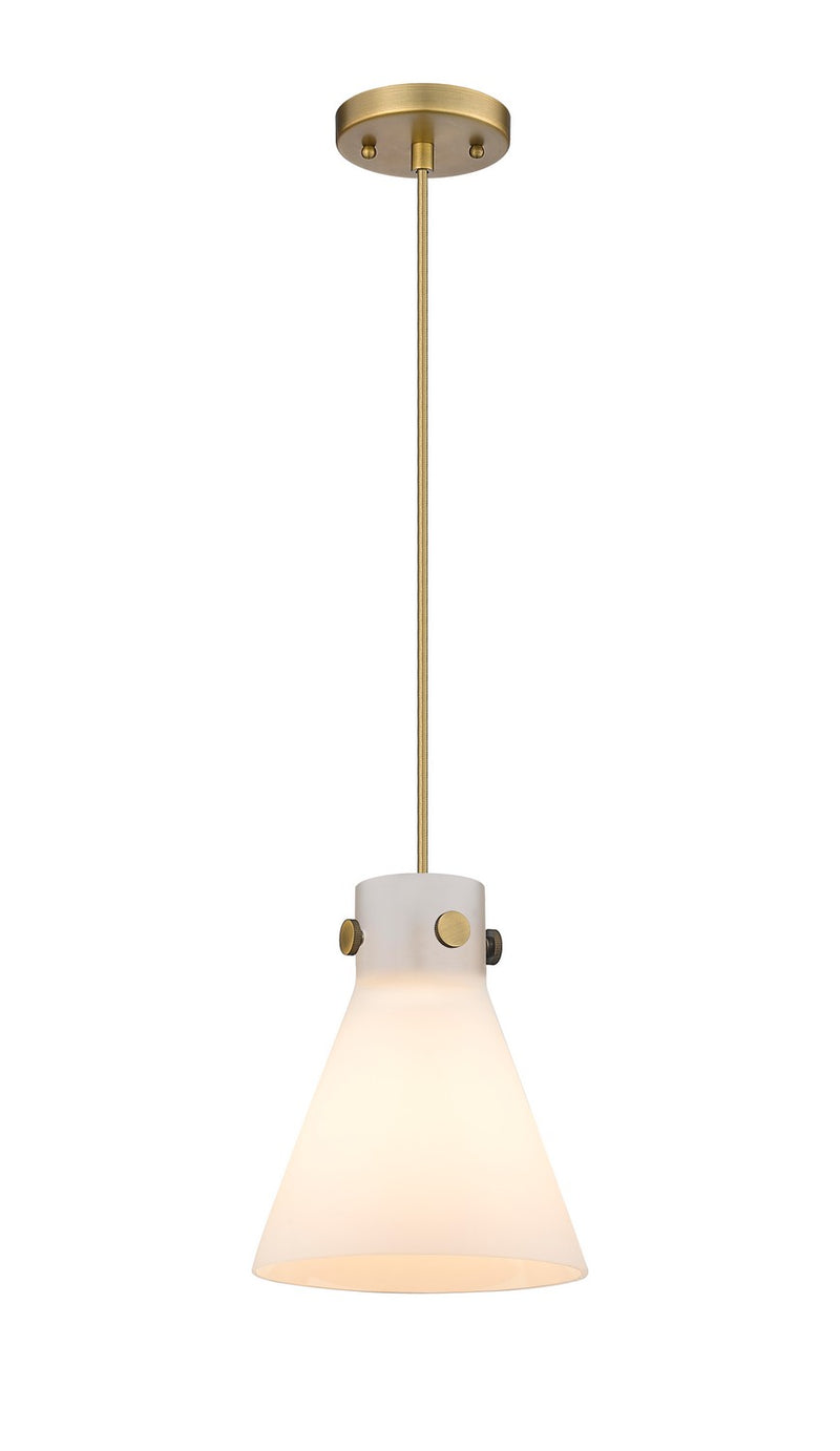 Innovations 410-1PS-BB-G411-8WH One Light Pendant, Brushed Brass