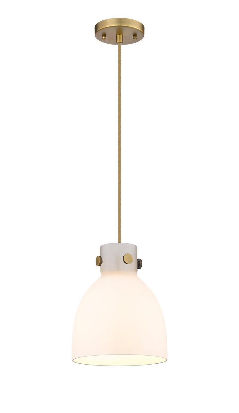 Innovations 410-1PS-BB-G412-8WH One Light Pendant, Brushed Brass