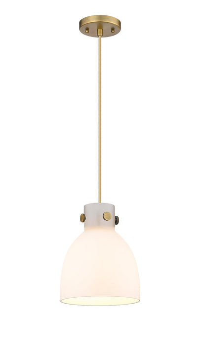 Innovations 410-1PS-BB-G412-8WH One Light Pendant, Brushed Brass