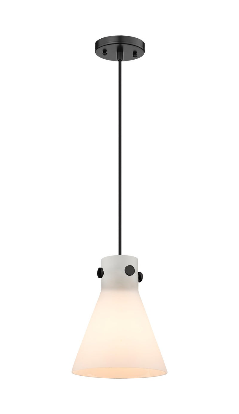 Innovations 410-1PS-BK-G411-8WH One Light Pendant, Matte Black