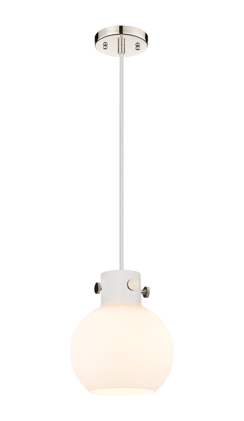 Innovations 410-1PS-PN-G410-8WH One Light Mini Pendant, Polished Nickel