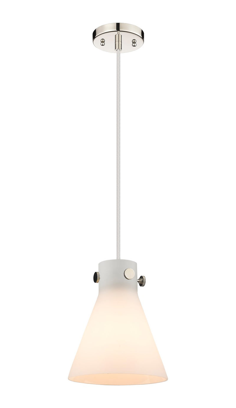 Innovations 410-1PS-PN-G411-8WH One Light Pendant, Polished Nickel