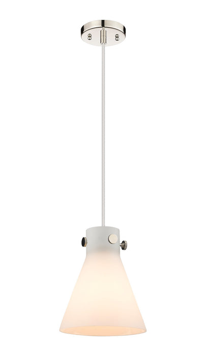 Innovations 410-1PS-PN-G411-8WH One Light Pendant, Polished Nickel