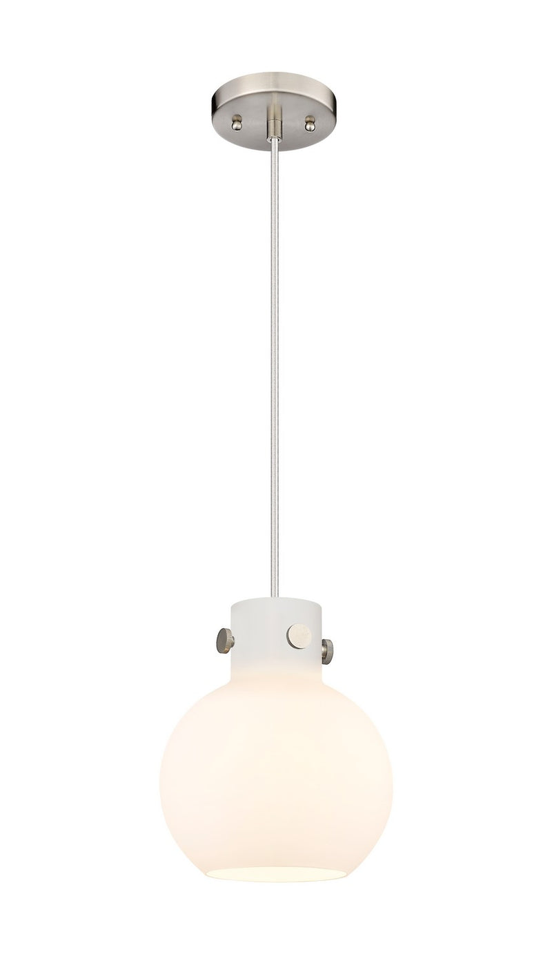 Innovations 410-1PS-SN-G410-8WH One Light Mini Pendant, Brushed Satin Nickel