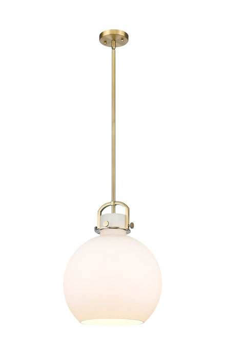 Innovations 410-1SL-BB-G410-14WH One Light Pendant, Brushed Brass