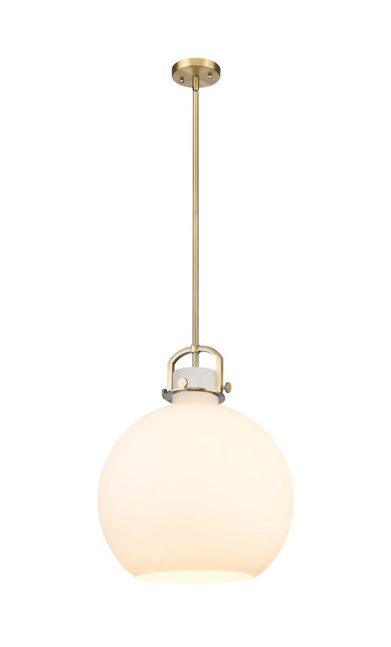 Innovations 410-1SL-BB-G410-16WH One Light Pendant, Brushed Brass