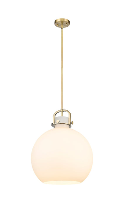 Innovations 410-1SL-BB-G410-16WH One Light Pendant, Brushed Brass