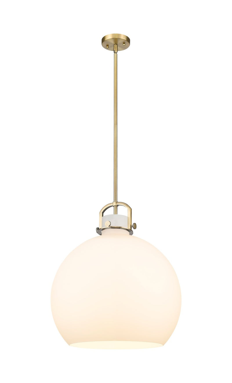 Innovations 410-1SL-BB-G410-18WH One Light Pendant, Brushed Brass