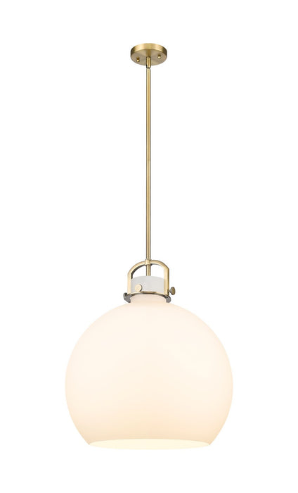 Innovations 410-1SL-BB-G410-18WH One Light Pendant, Brushed Brass